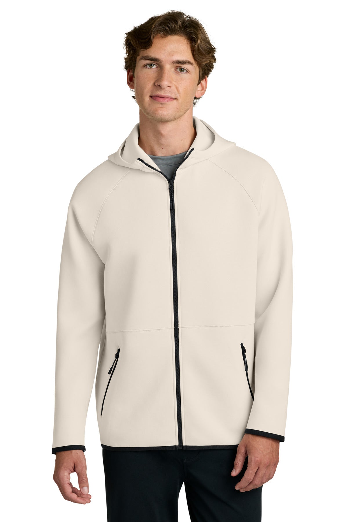 Ecru Sport-Tek Phenom Full-Zip Hoodie ST840