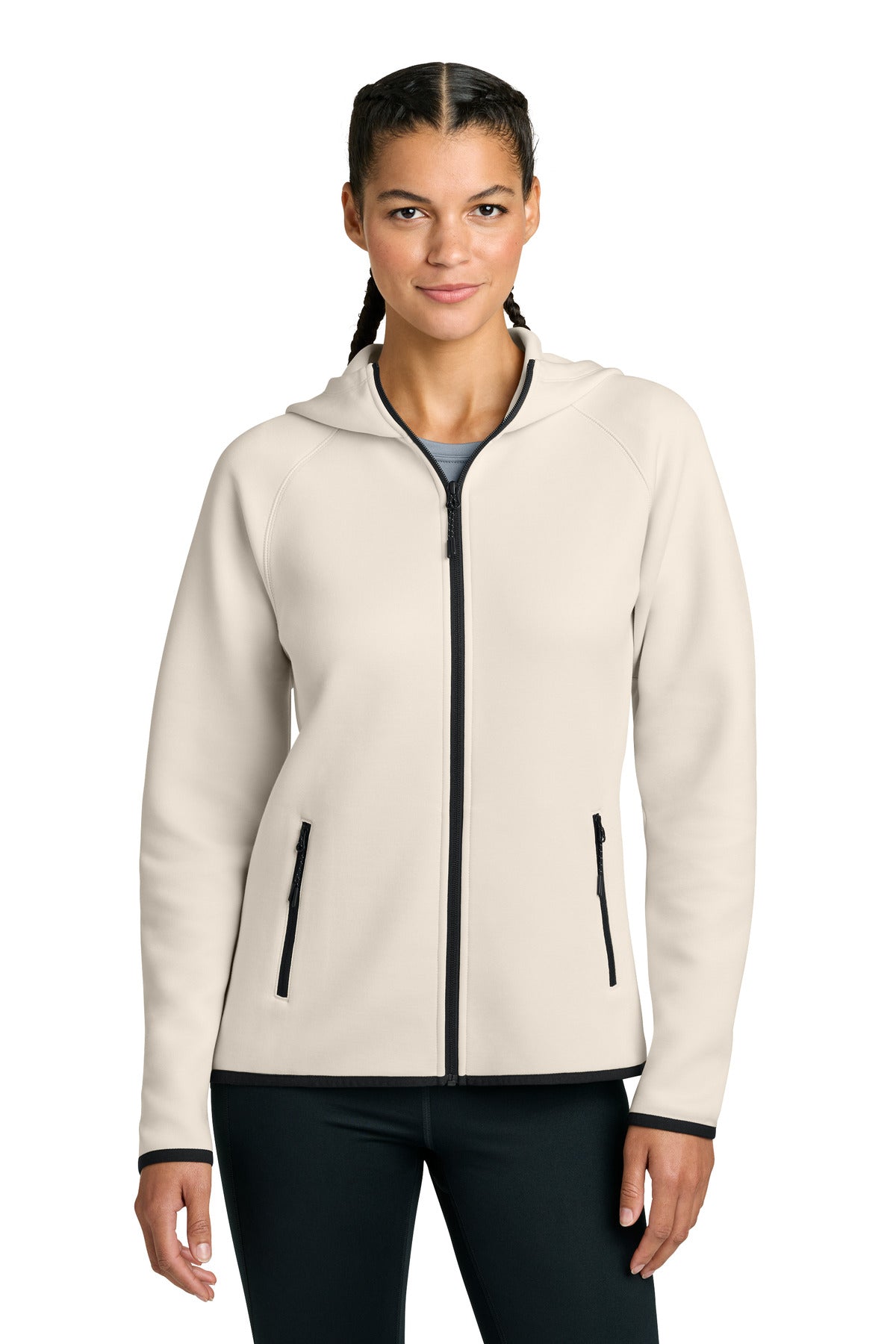 Ecru Sport-Tek Women's Phenom Full-Zip Hoodie LST840