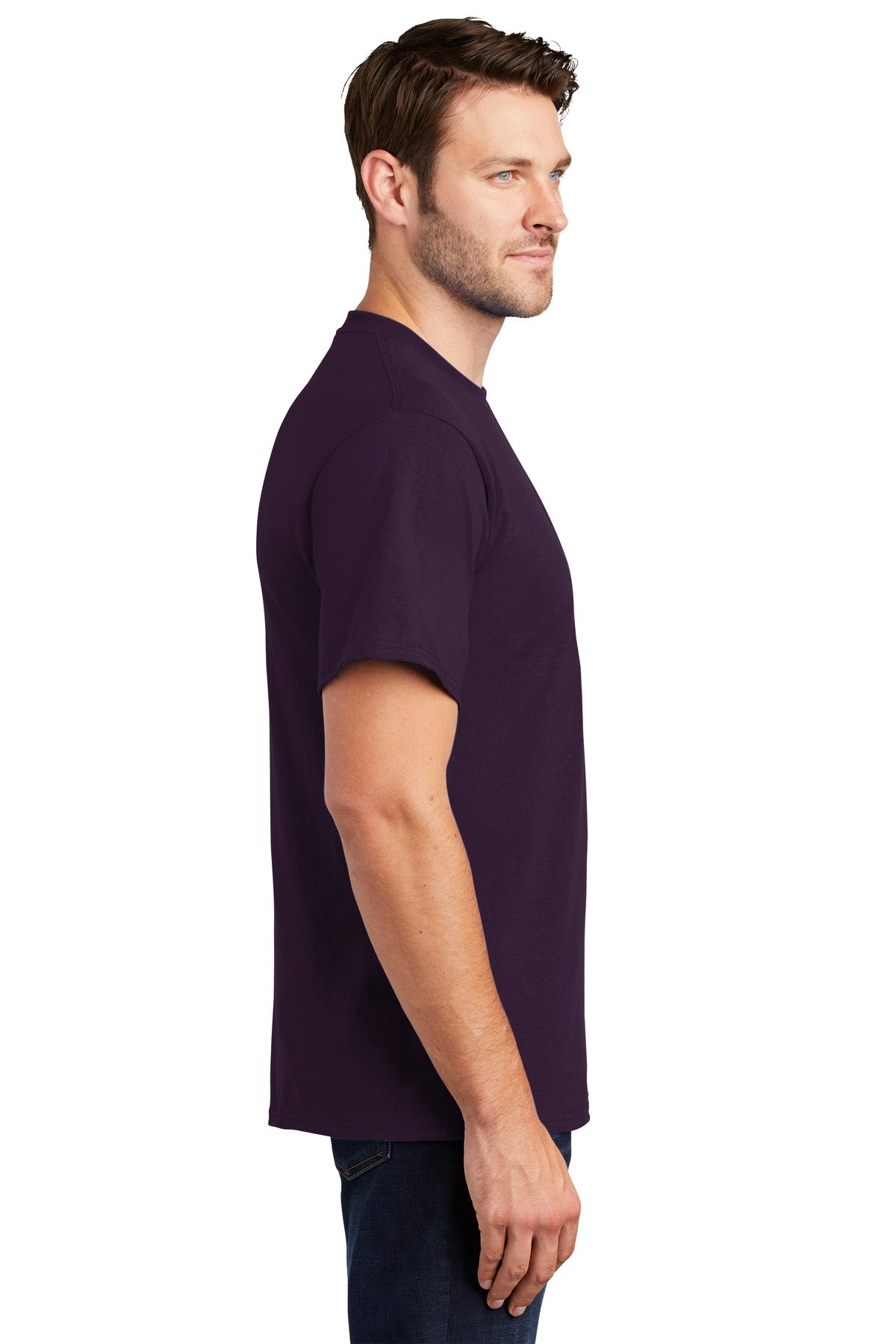 Eggplant Port & Co Tall Essential Tee. PC61T