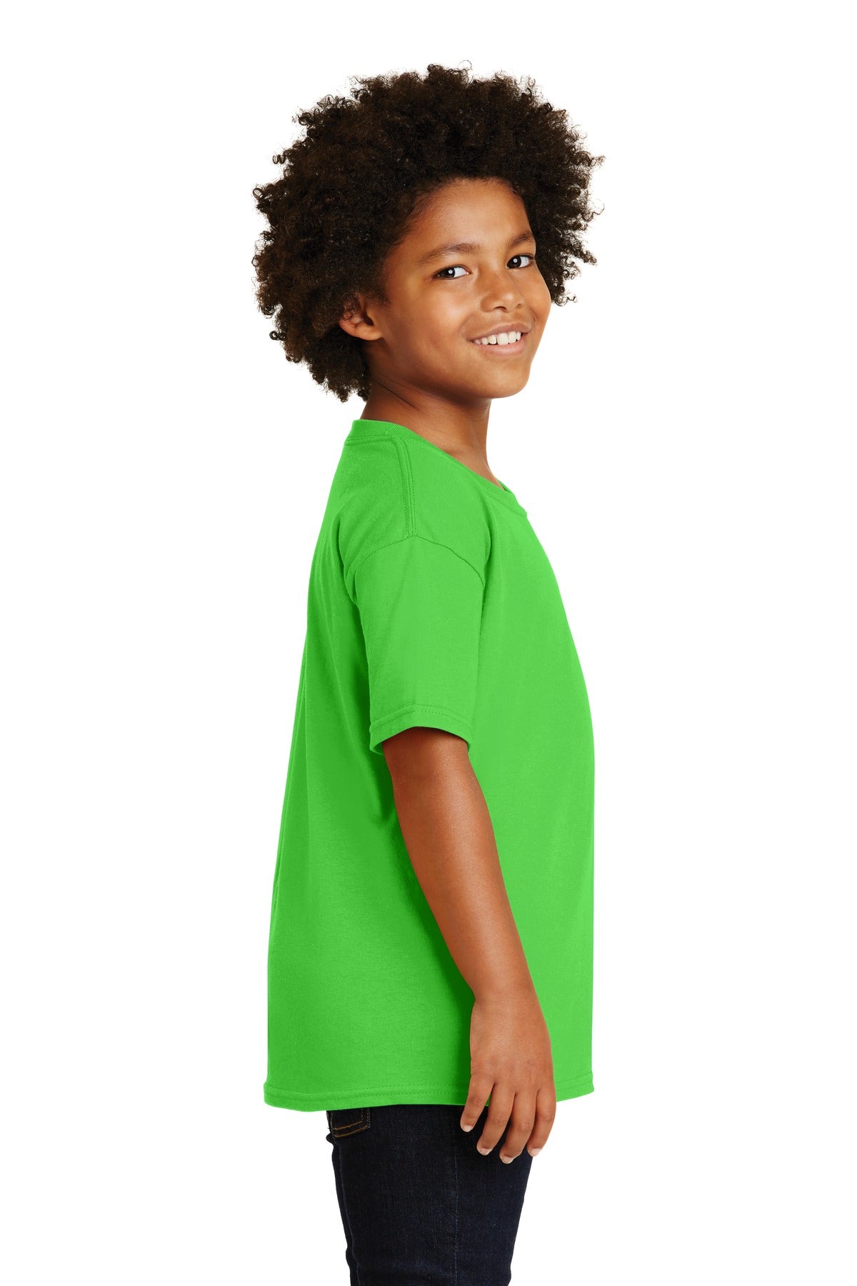 Electric Green Gildan - Youth Heavy Cotton 100% Cotton T-Shirt. 5000B