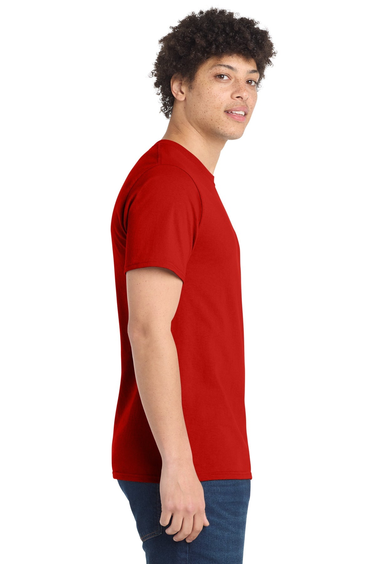 Fiery Red Port & Co Tall Essential Tee. PC61T