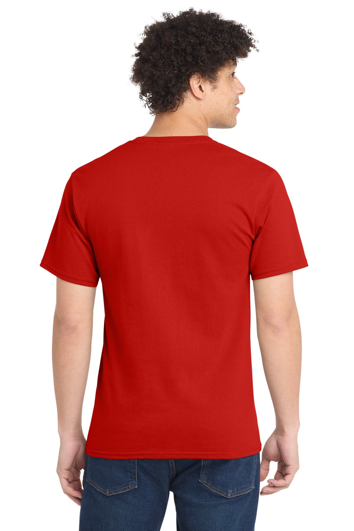 Fiery Red Port & Co Tall Essential Tee. PC61T