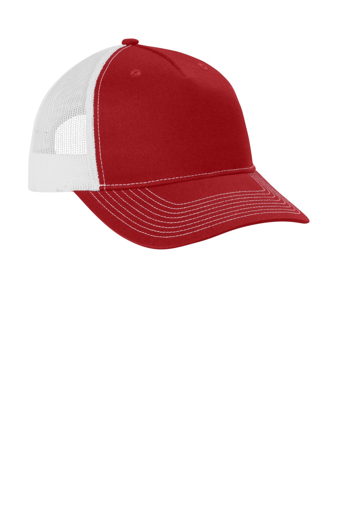 FlameRd/Wh Port Authority Snapback Five-Panel Trucker Cap C405