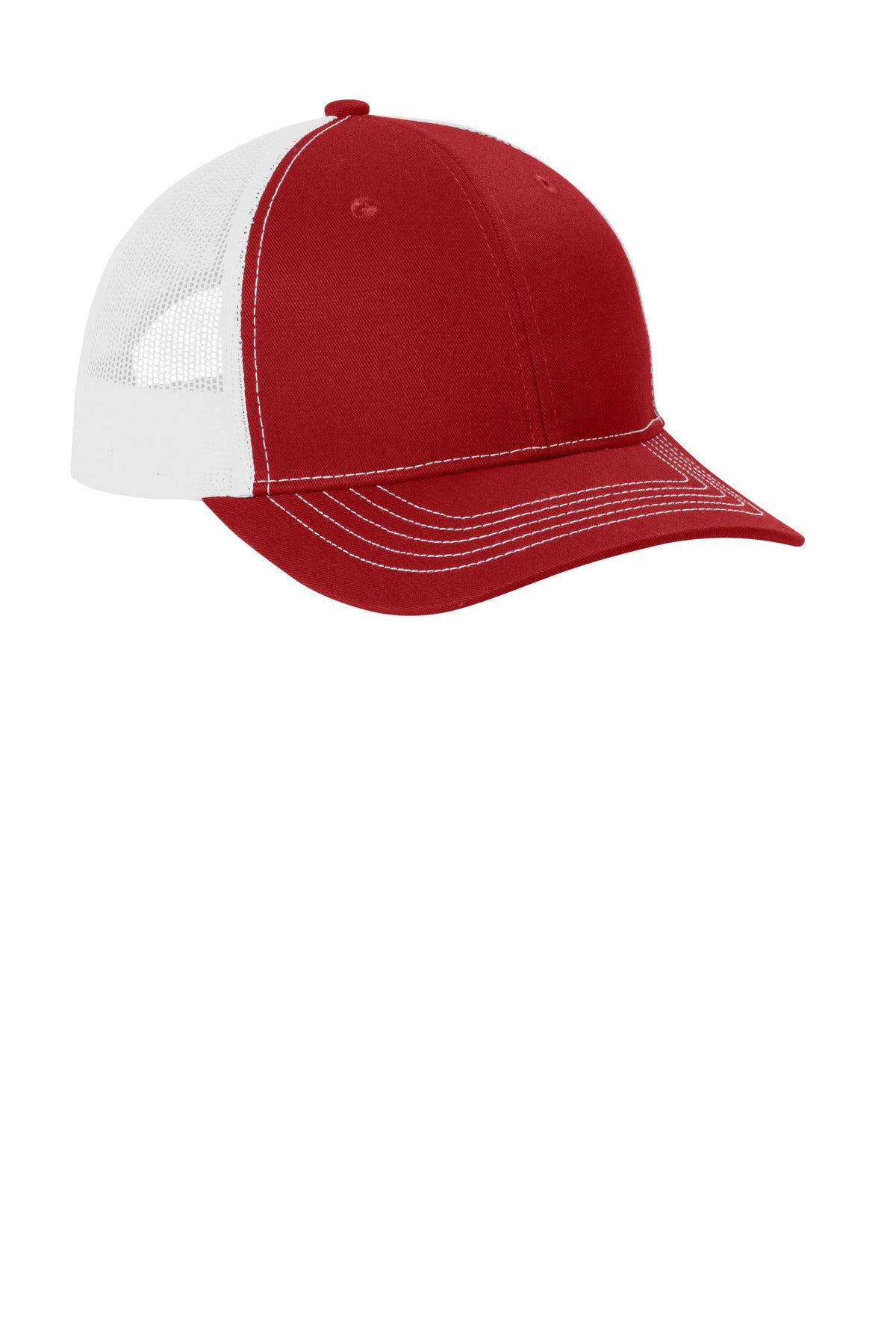 FlameRd/Wh Port Authority Youth Snapback Trucker Cap YC402