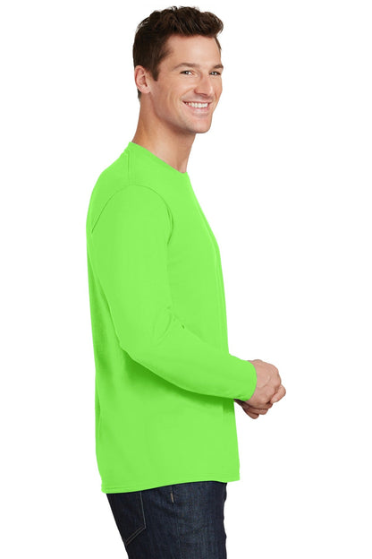 Flash Green Port & Co Long Sleeve Fan Favorite Tee. PC450LS