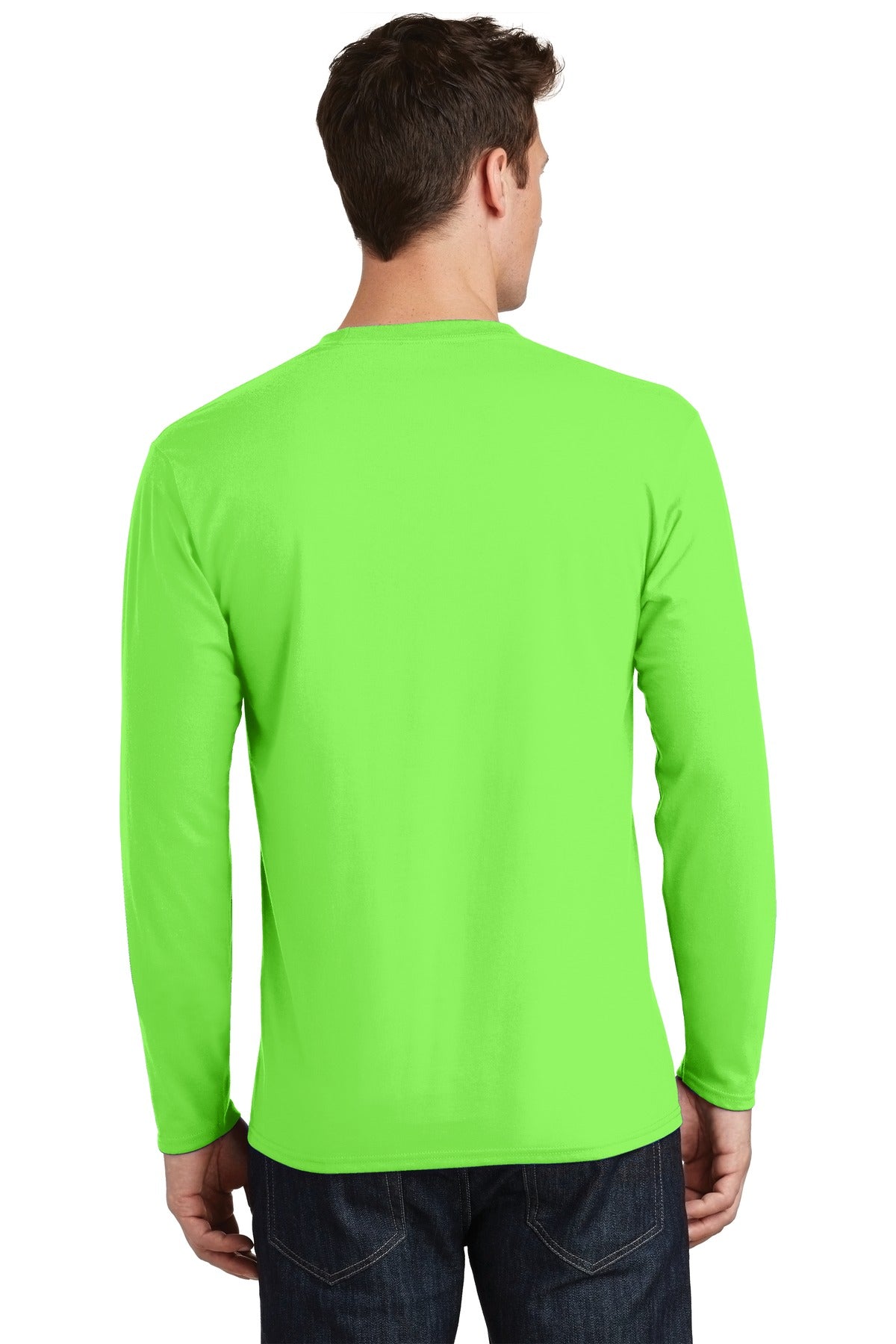 Flash Green Port & Co Long Sleeve Fan Favorite Tee. PC450LS