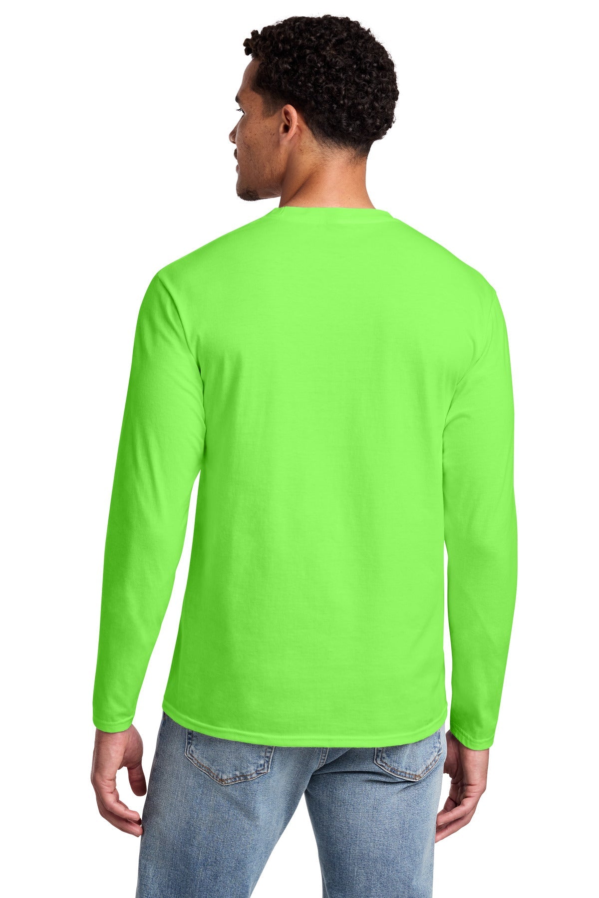 Flash Green Port & Co Long Sleeve Fan Favorite Tee. PC450LS