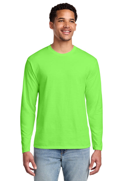 Flash Green Port & Co Long Sleeve Fan Favorite Tee. PC450LS
