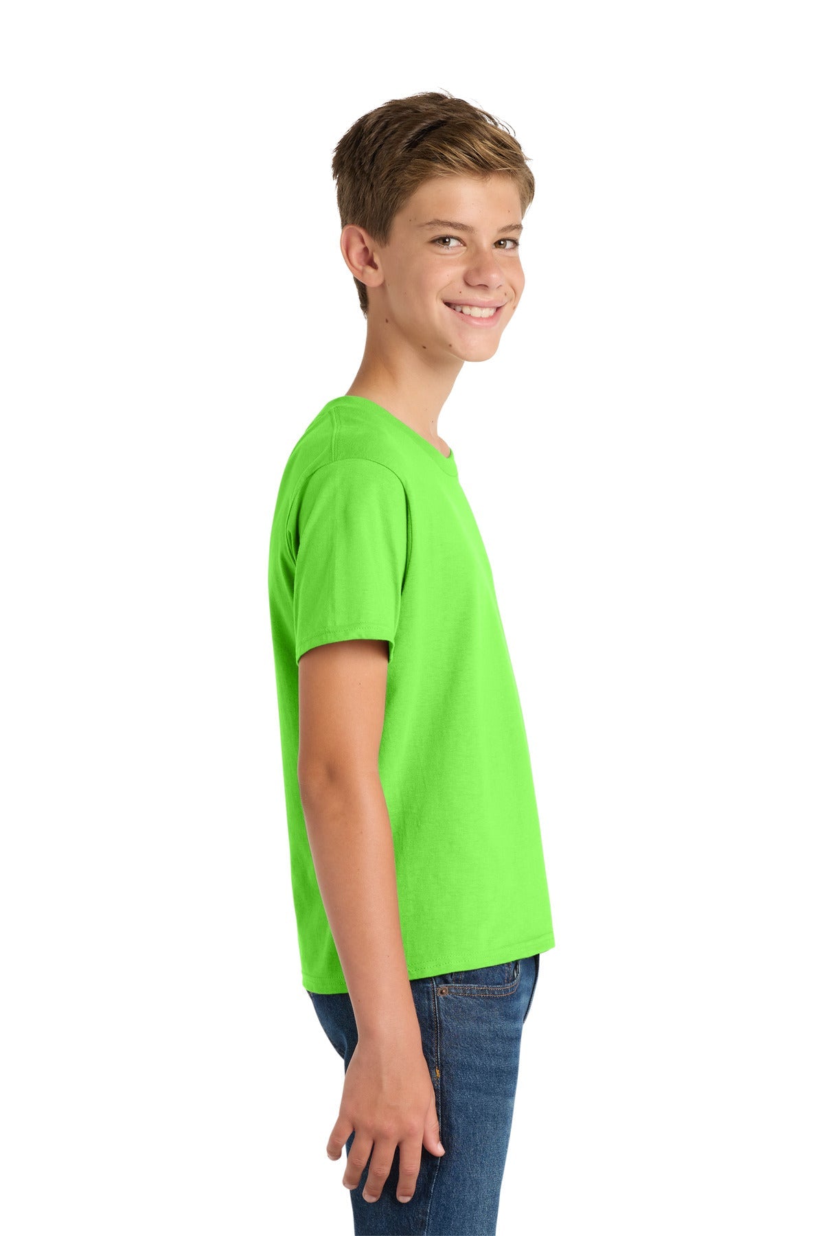 Flash Green Port & Co Youth Fan Favorite Tee. PC450Y