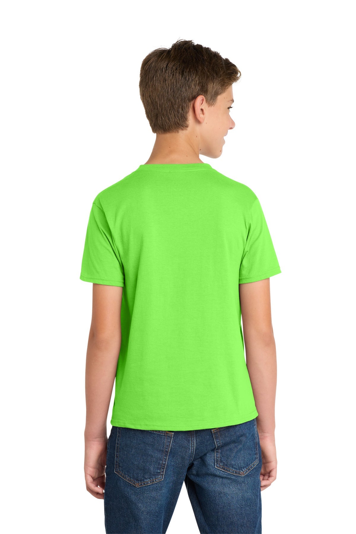 Flash Green Port & Co Youth Fan Favorite Tee. PC450Y