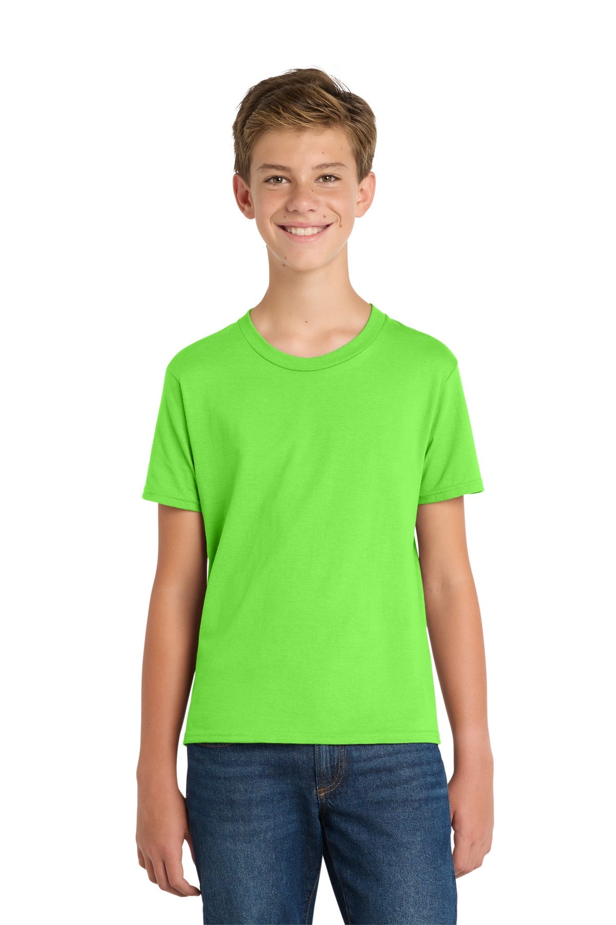 Flash Green Port & Co Youth Fan Favorite Tee. PC450Y