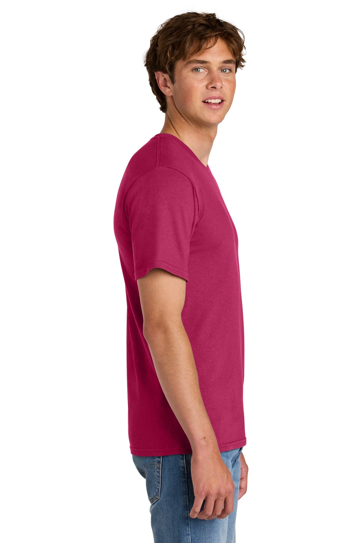 FlushPink Port & Co Easy Cotton Tee PC43