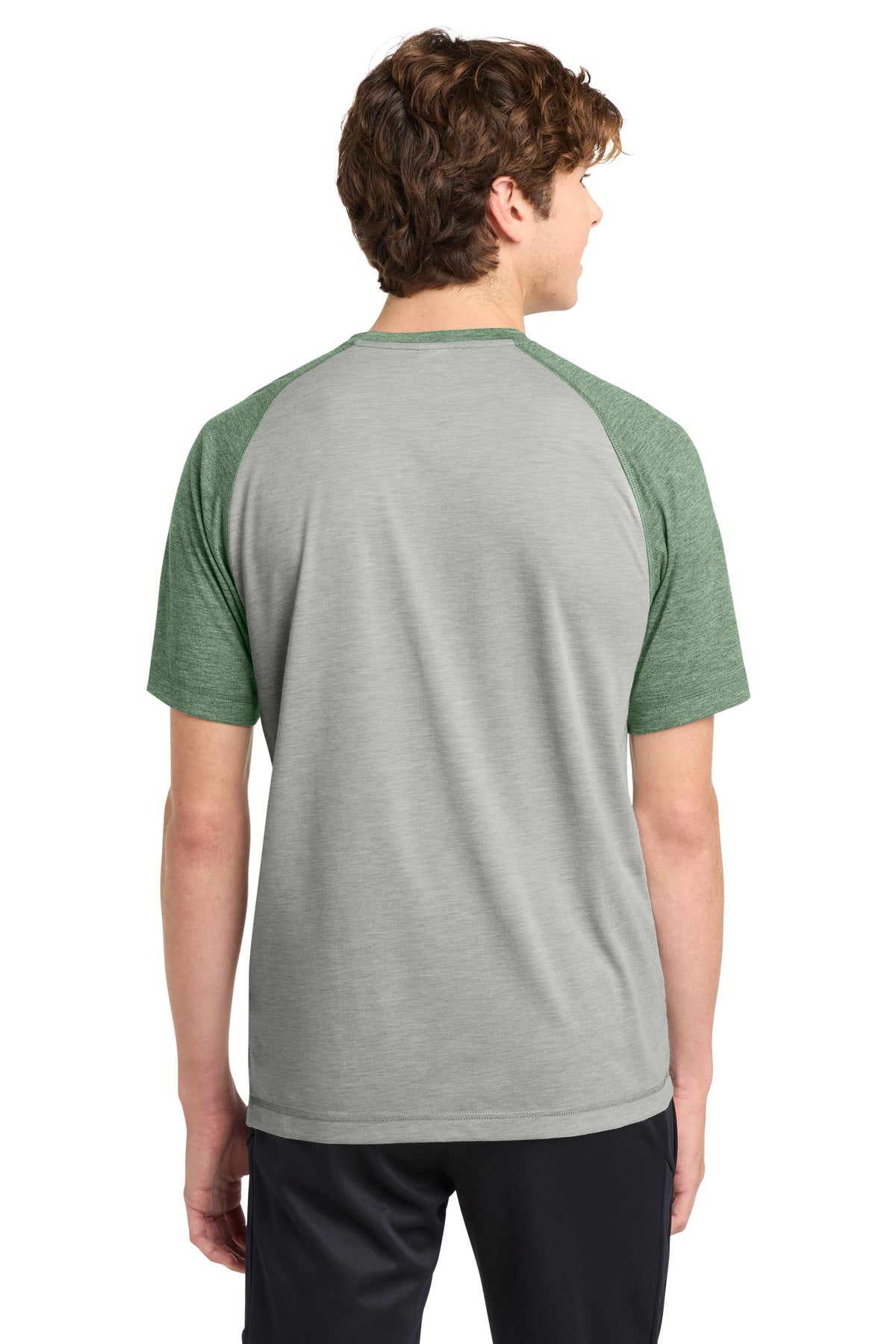 For Grn He/LGH Sport-Tek PosiCharge Tri-Blend Wicking Raglan Tee. ST400
