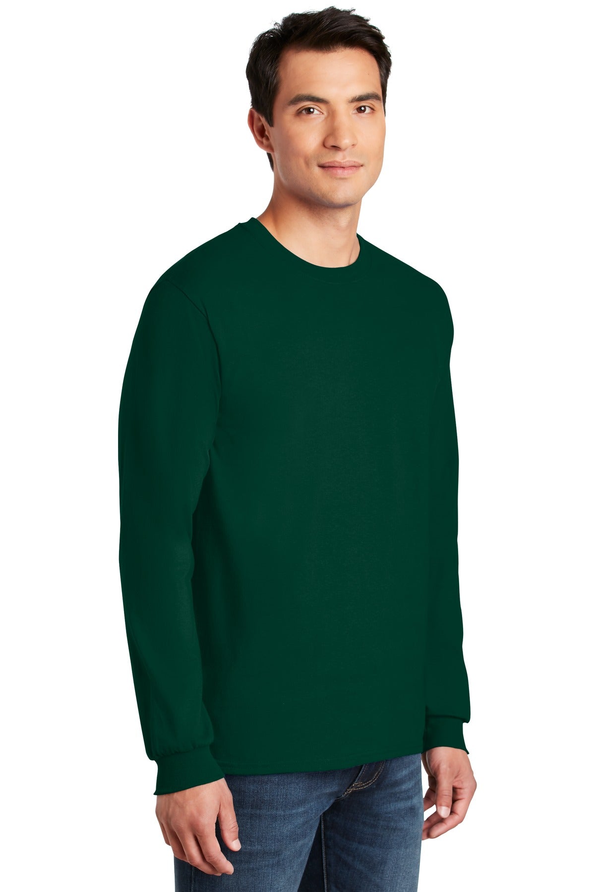 Forest Green Gildan - Ultra Cotton 100% US Cotton Long Sleeve T-Shirt. G2400