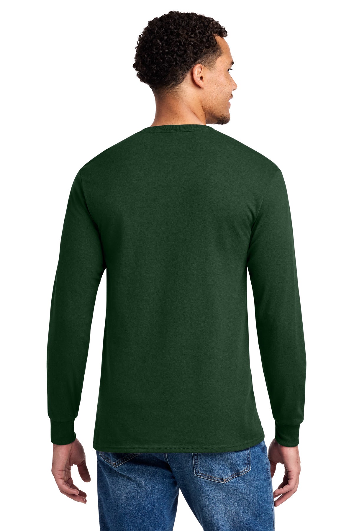 Forest Green Jerzees - Dri-Power 50/50 Cotton/Poly Long Sleeve T-Shirt. 29LS