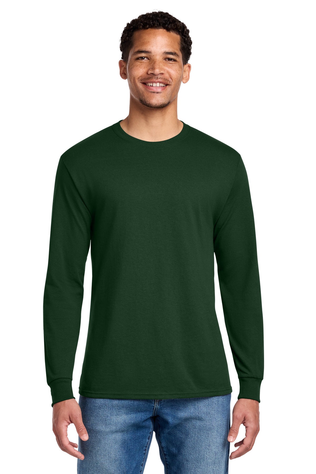 Forest Green Jerzees - Dri-Power 50/50 Cotton/Poly Long Sleeve T-Shirt. 29LS