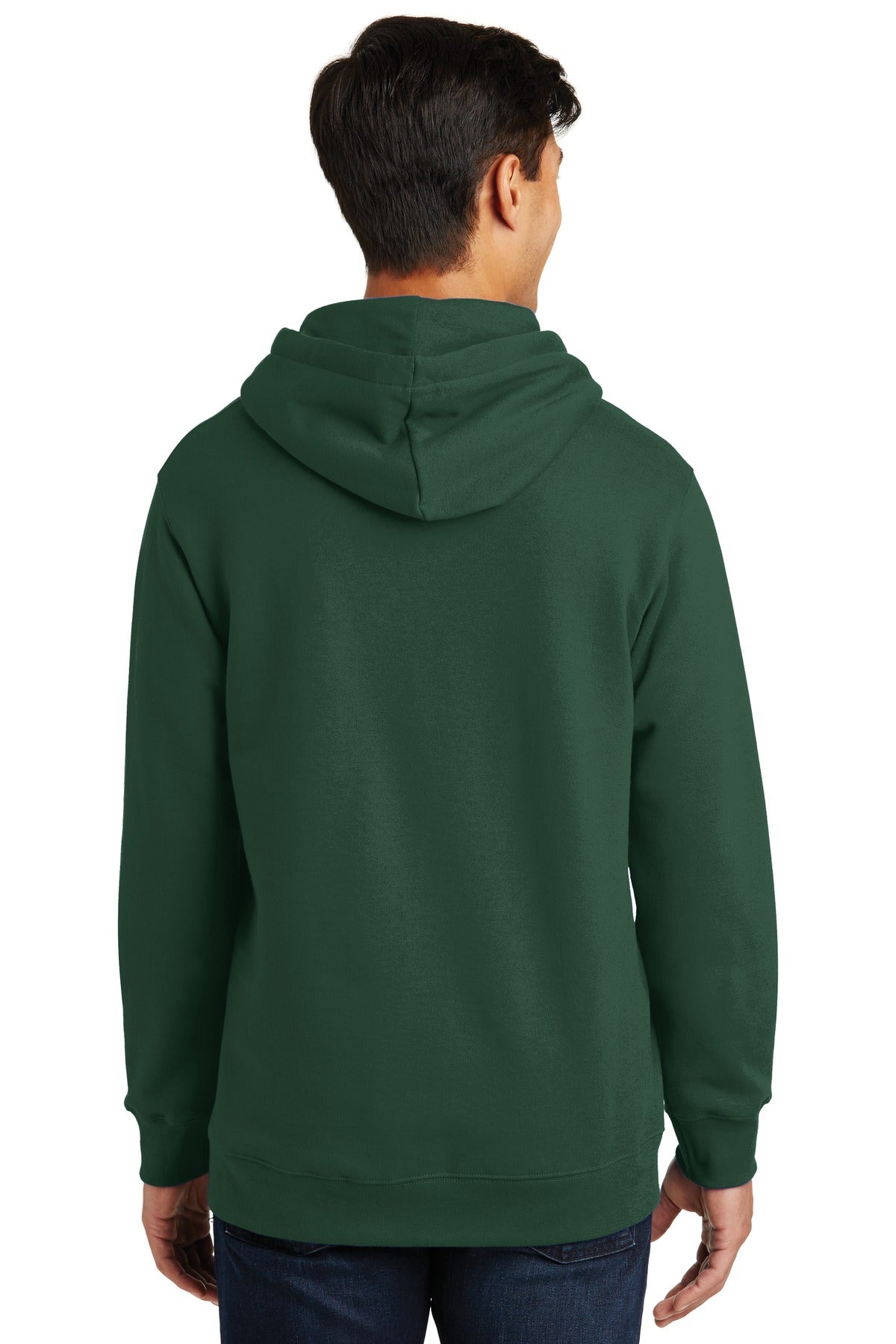 Forest Green Port & Co Fan Favorite Fleece Pullover Hooded Sweatshirt. PC850H