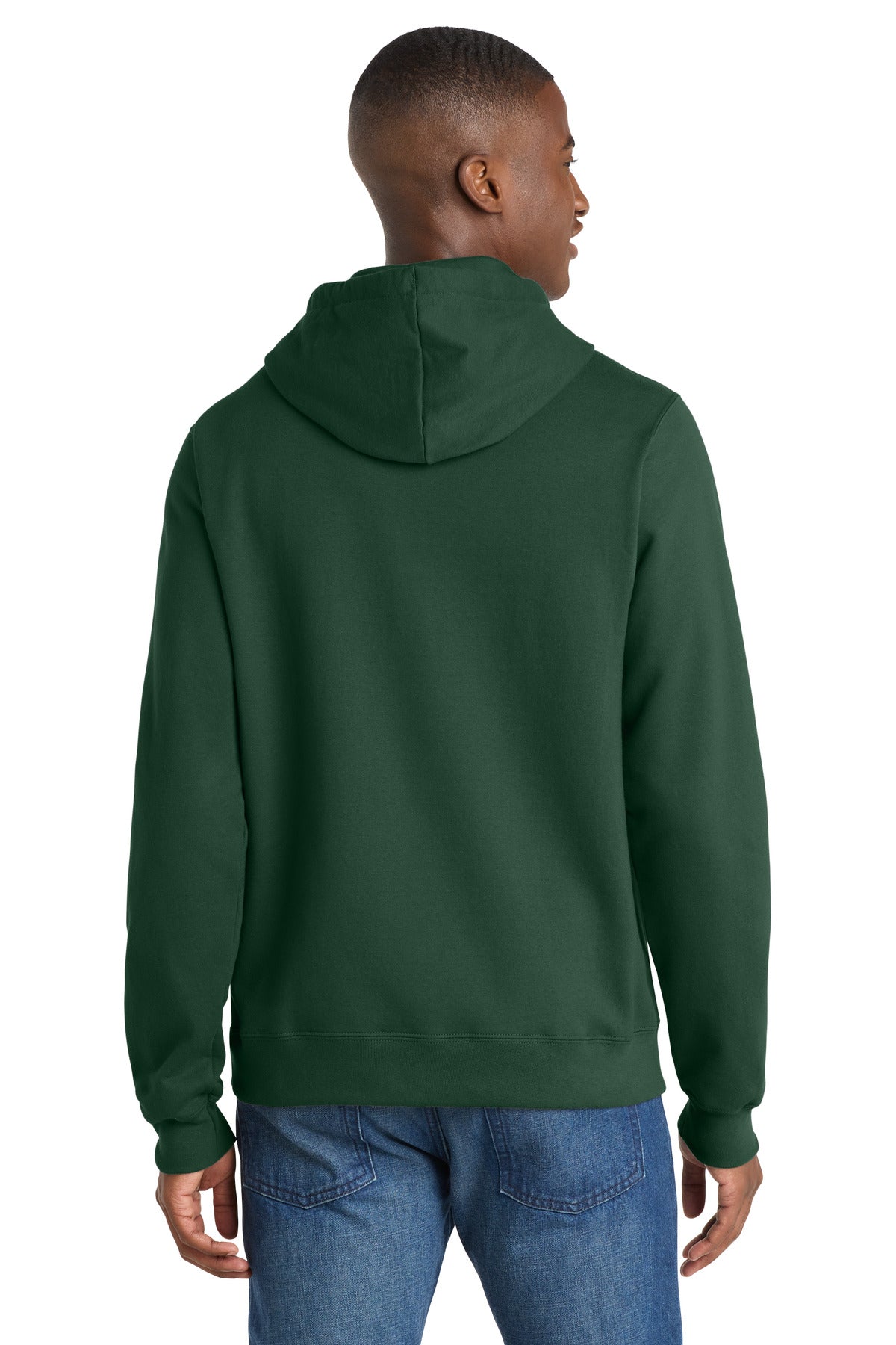 Forest Green Port & Co Fan Favorite Fleece Pullover Hooded Sweatshirt. PC850H
