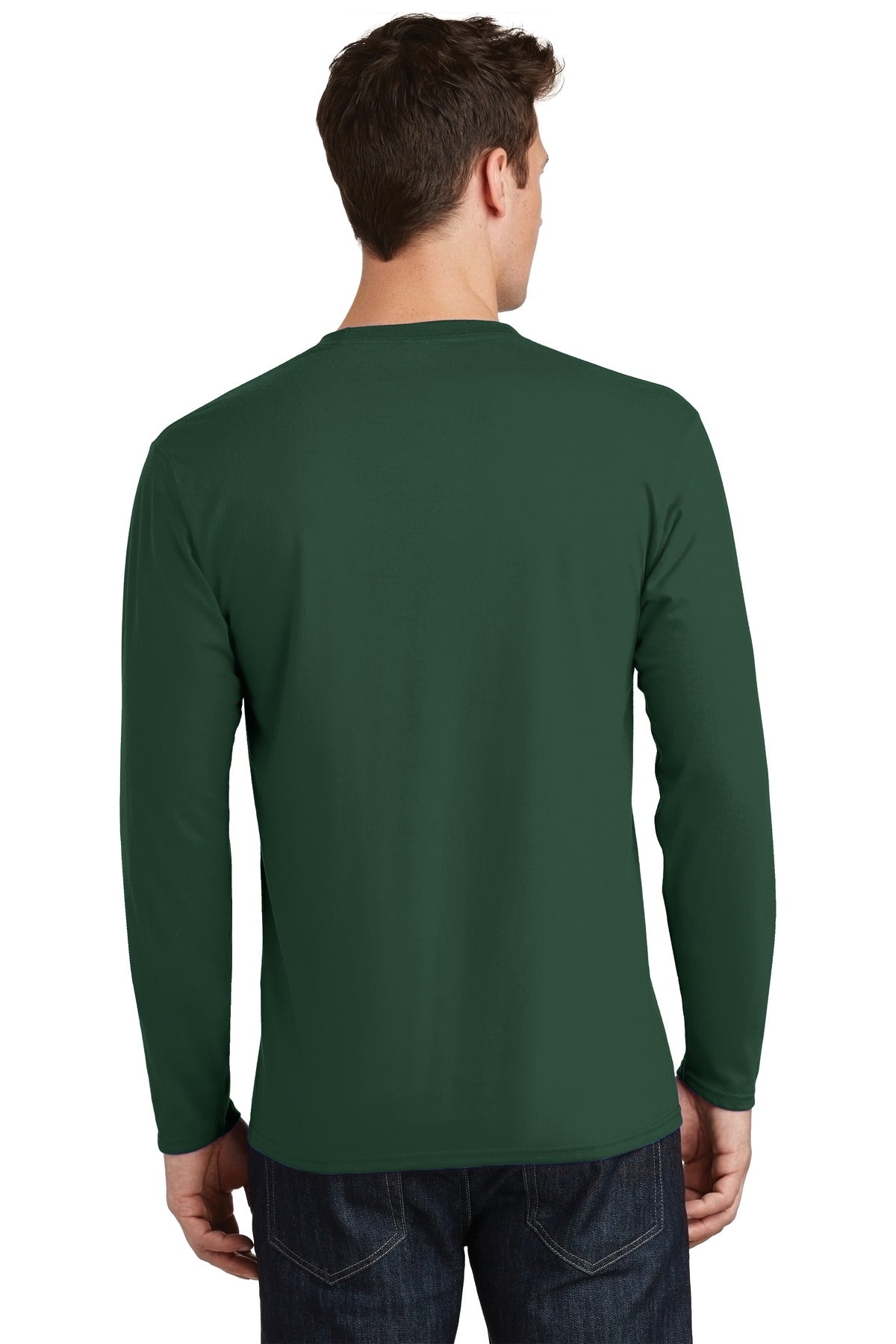 Forest Green Port & Co Long Sleeve Fan Favorite Tee. PC450LS