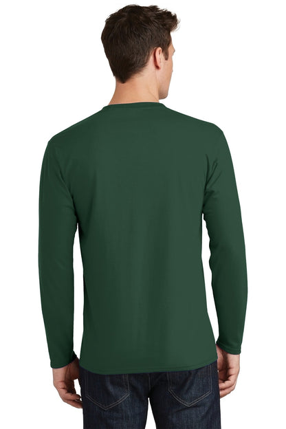 Forest Green Port & Co Long Sleeve Fan Favorite Tee. PC450LS