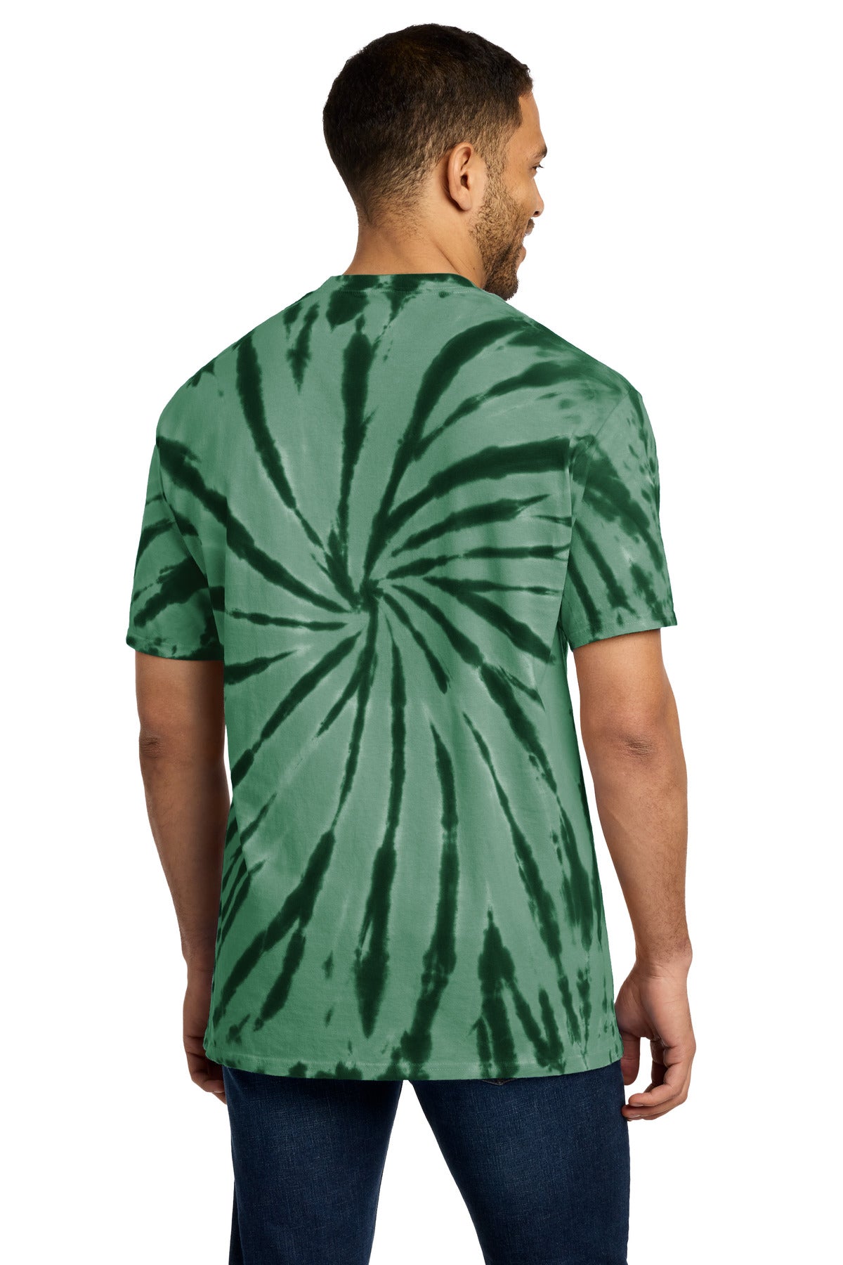 Forest Green Port & Co Tie-Dye Tee. PC147