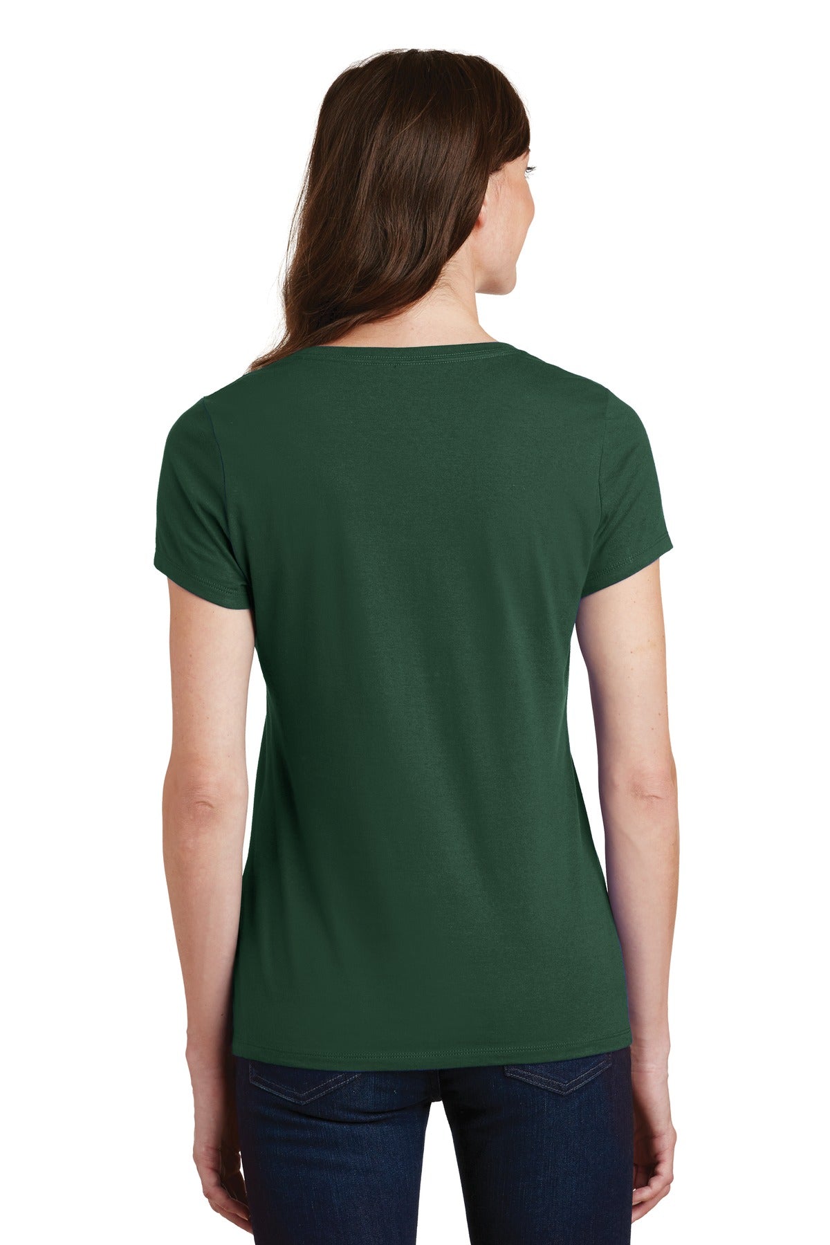 Forest Green Port & Co Women's Fan Favorite V-Neck Tee. LPC450V