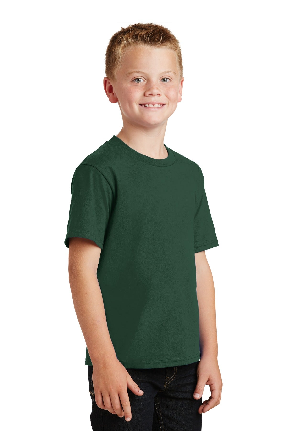 Forest Green Port & Co Youth Fan Favorite Tee. PC450Y