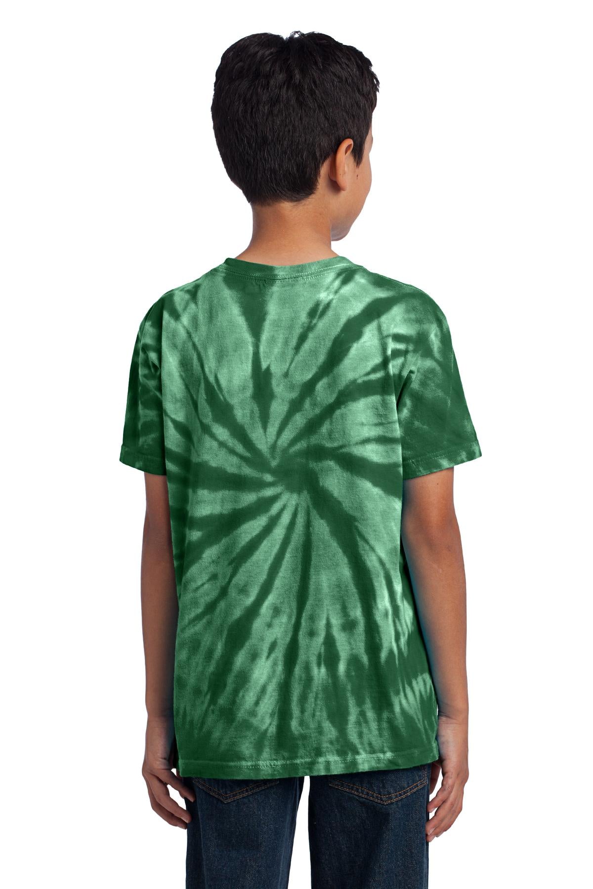 Forest Green Port & Co Youth Tie-Dye Tee. PC147Y