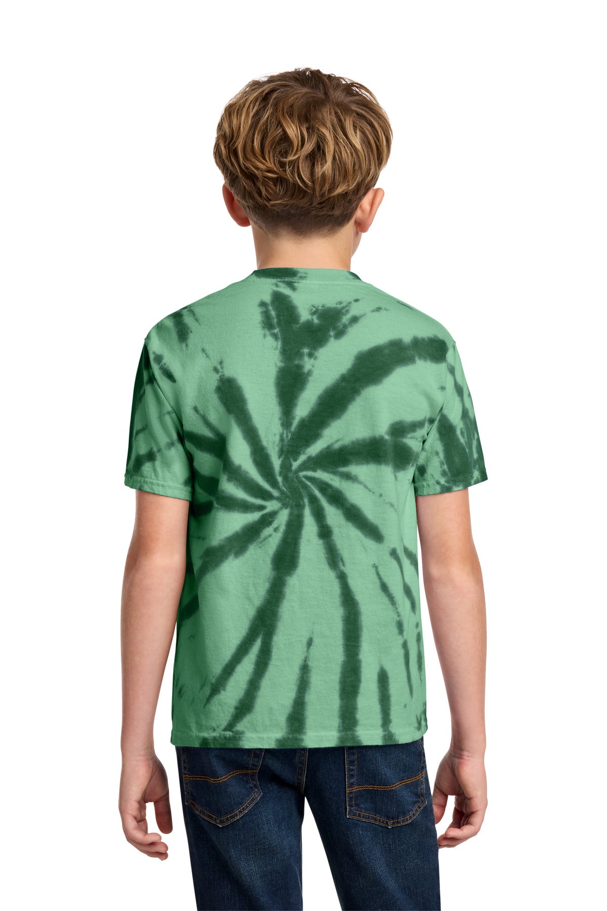 Forest Green Port & Co Youth Tie-Dye Tee. PC147Y