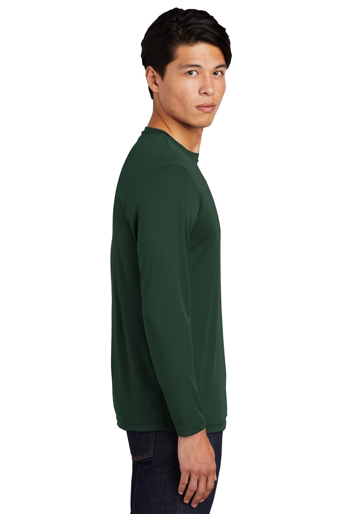 Forest Green Sport-Tek Long Sleeve PosiCharge Competitor Tee. ST350LS