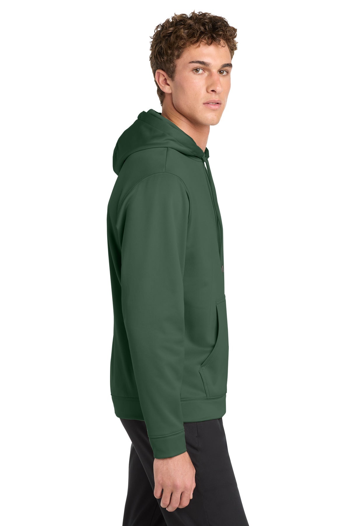 Forest Green Sport-Tek Sport-Wick Fleece Hooded Pullover. F244