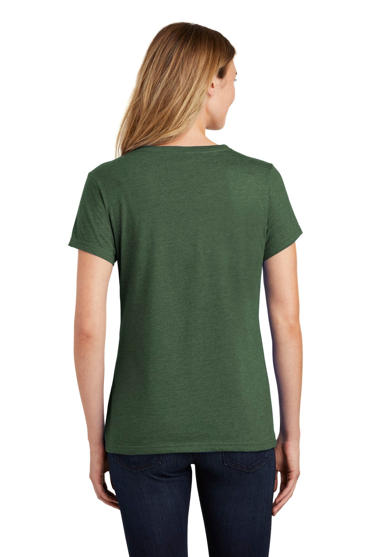 Forest Grn Hth Port & Co Women's Fan Favorite Blend V-Neck Tee. LPC455V