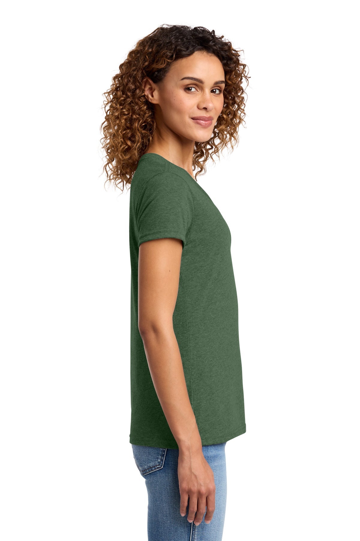 Forest Grn Hth Port & Co Women's Fan Favorite Blend V-Neck Tee. LPC455V
