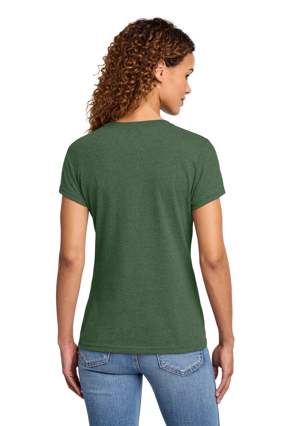 Forest Grn Hth Port & Co Women's Fan Favorite Blend V-Neck Tee. LPC455V