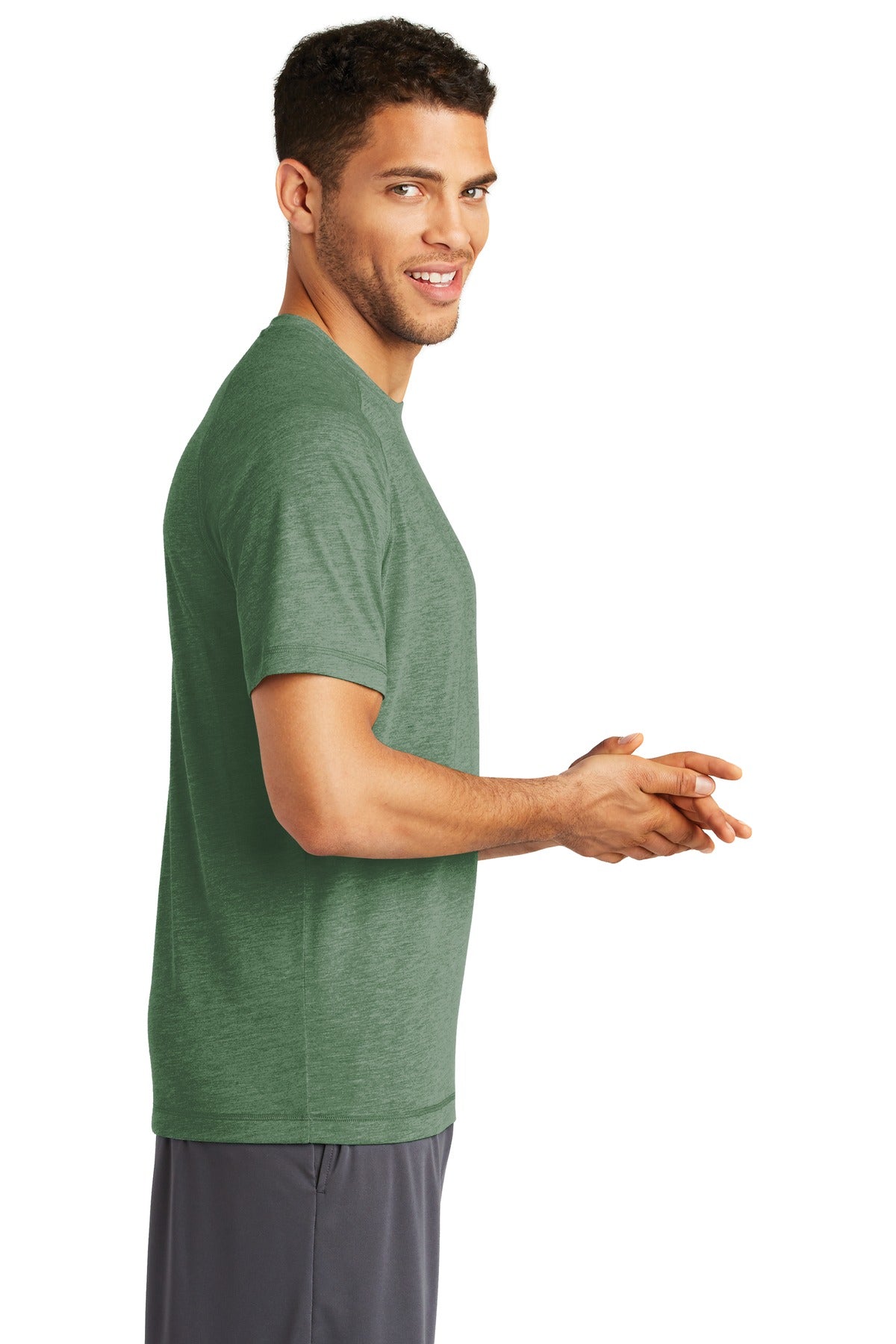 Forest Grn Hth Sport-Tek PosiCharge Tri-Blend Wicking Raglan Tee. ST400