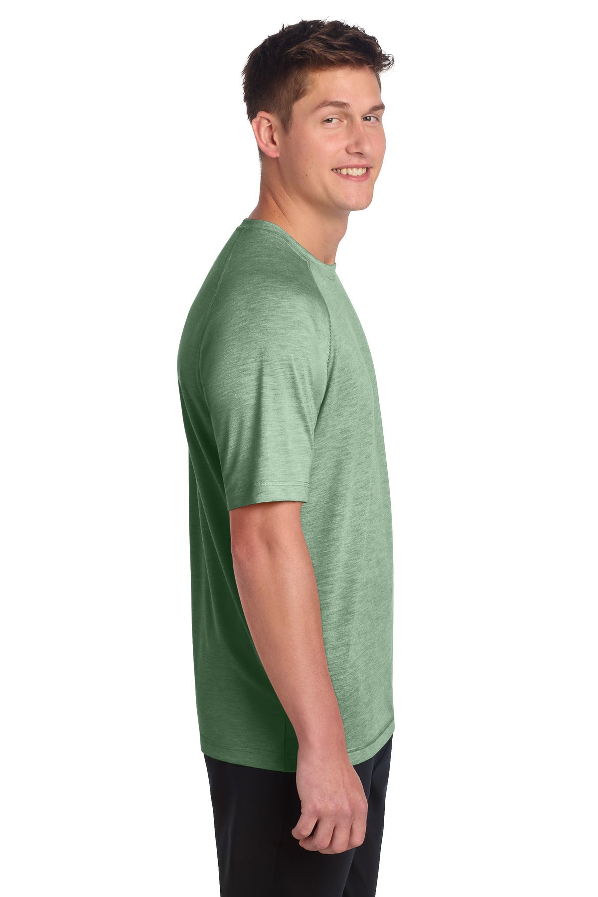 Forest Grn Hth Sport-Tek PosiCharge Tri-Blend Wicking Raglan Tee. ST400