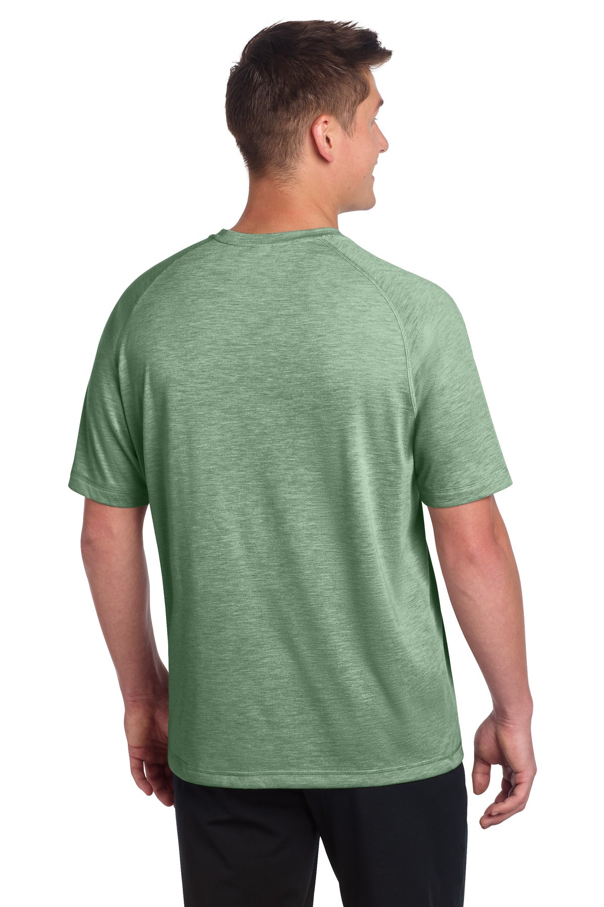Forest Grn Hth Sport-Tek PosiCharge Tri-Blend Wicking Raglan Tee. ST400