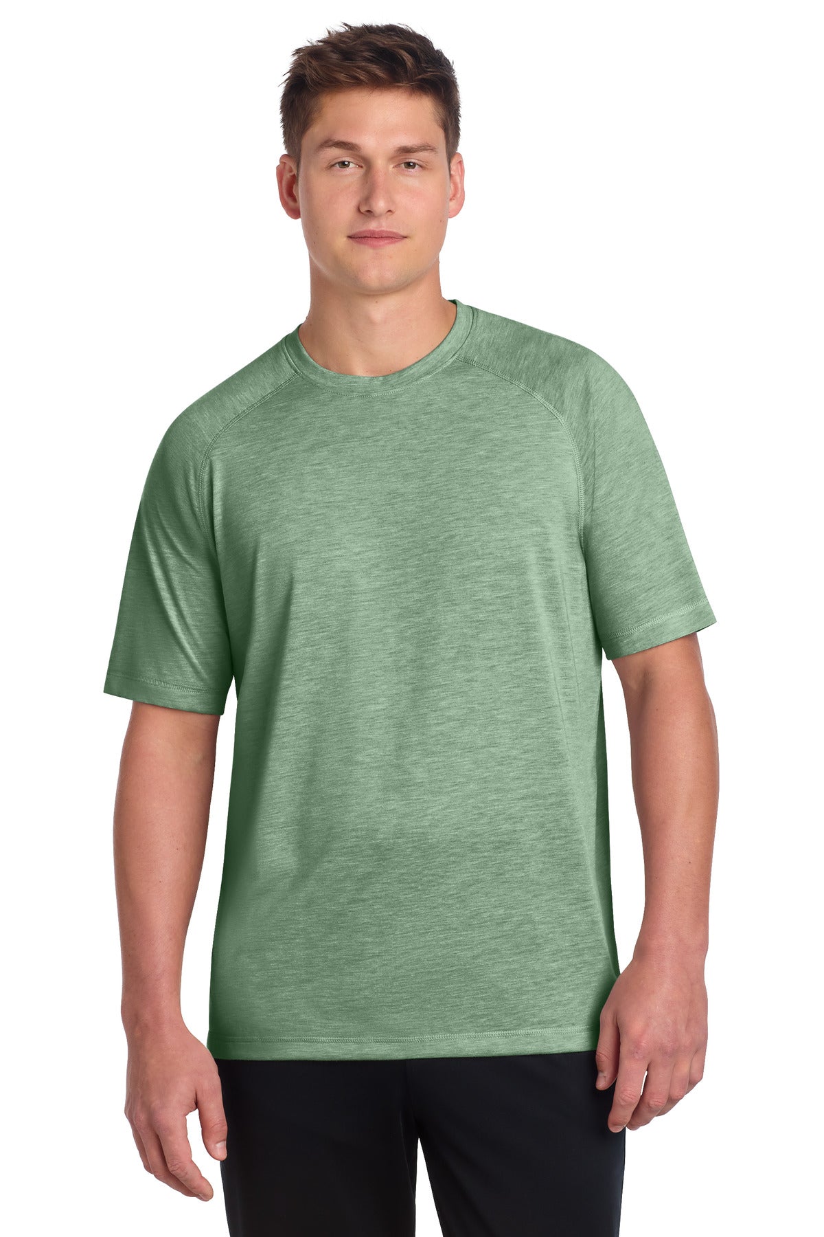 Forest Grn Hth Sport-Tek PosiCharge Tri-Blend Wicking Raglan Tee. ST400