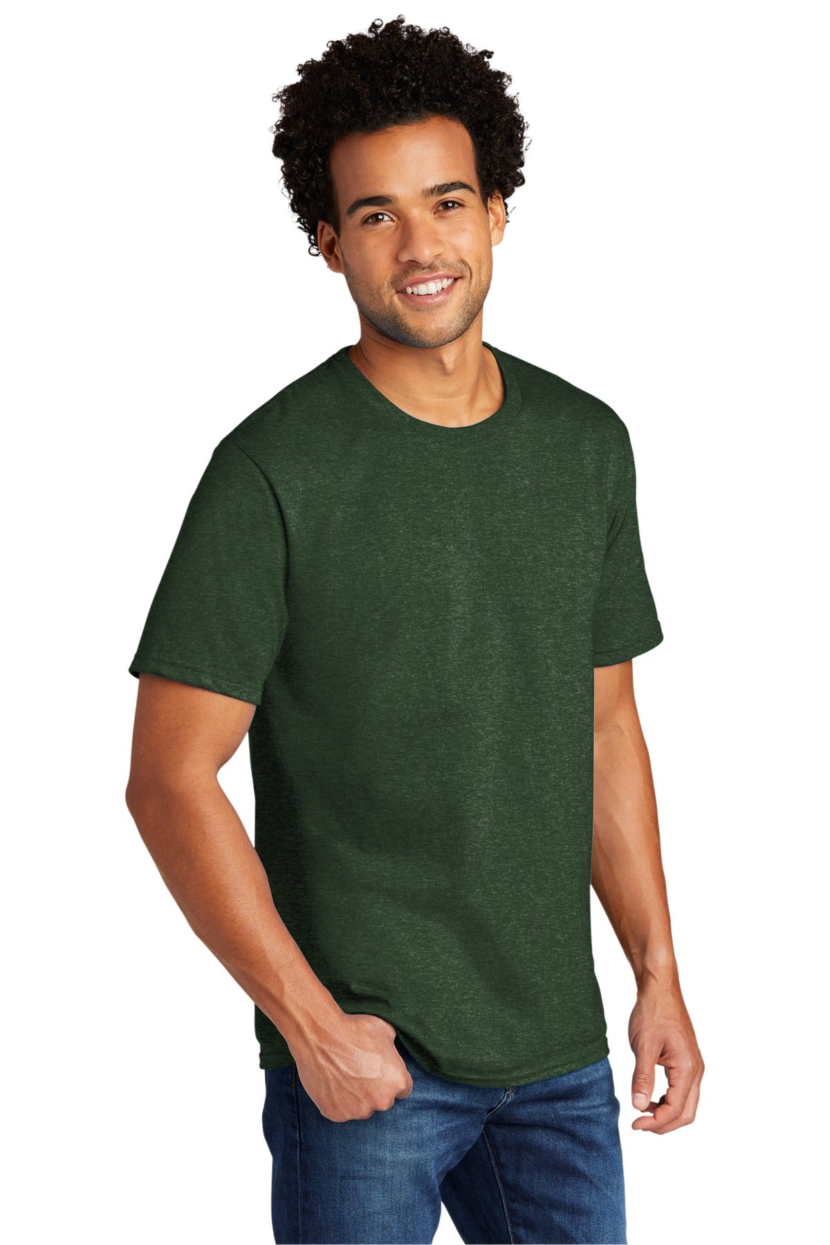 ForestGnHt Port & Co Tri-Blend Tee. PC330