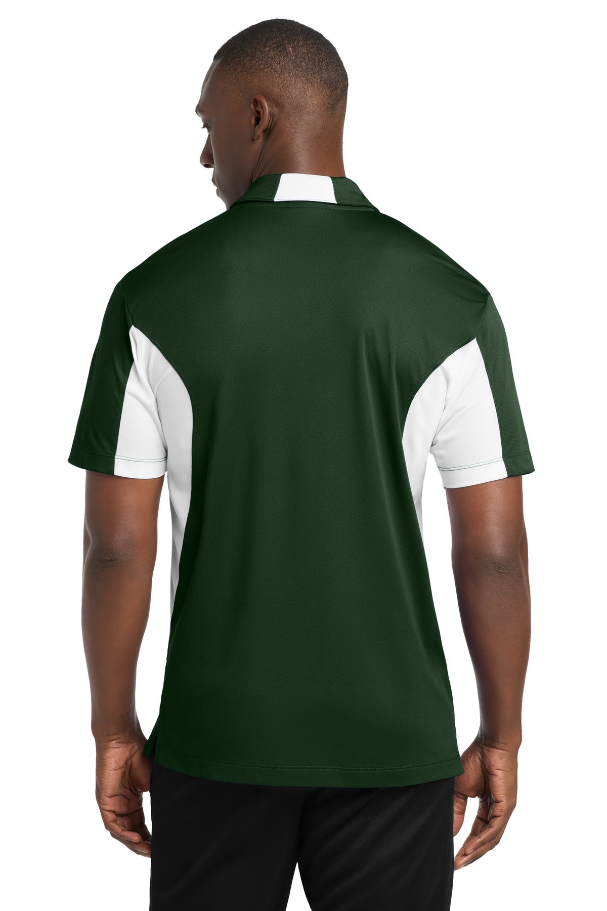 Forest/White Sport-Tek Side Blocked Micropique Sport-Wick Polo. ST655