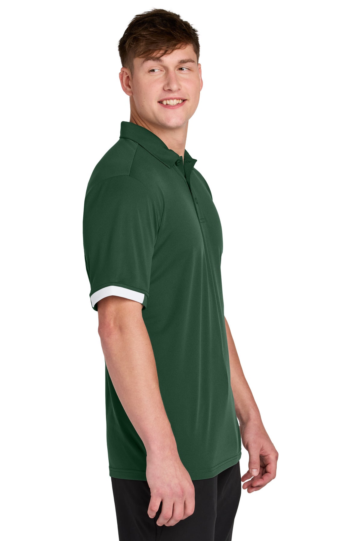 FrGn/White Sport-Tek Club Colorblock Polo ST444