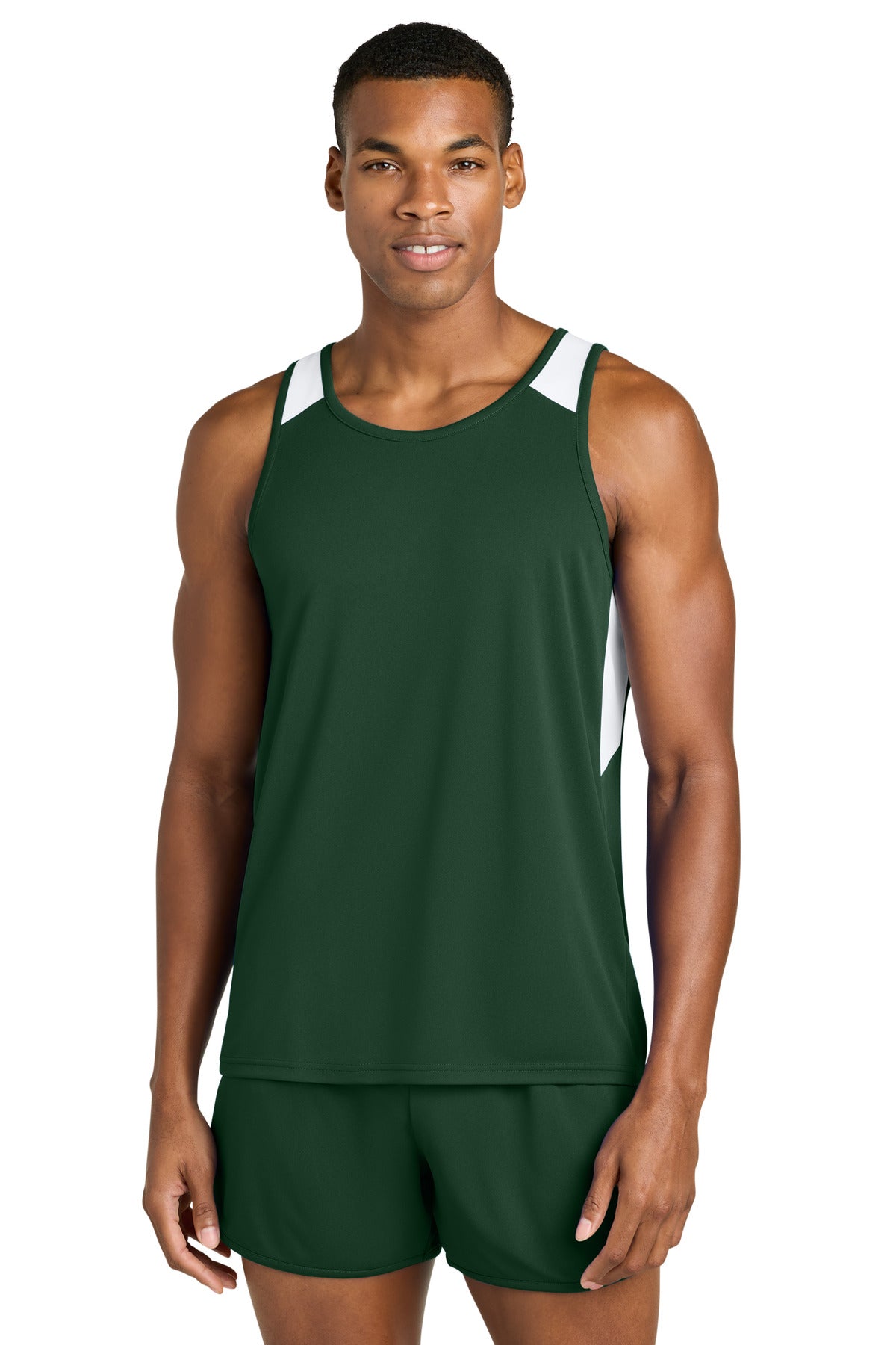 FrGn/White Sport-Tek Club Track Tank ST446