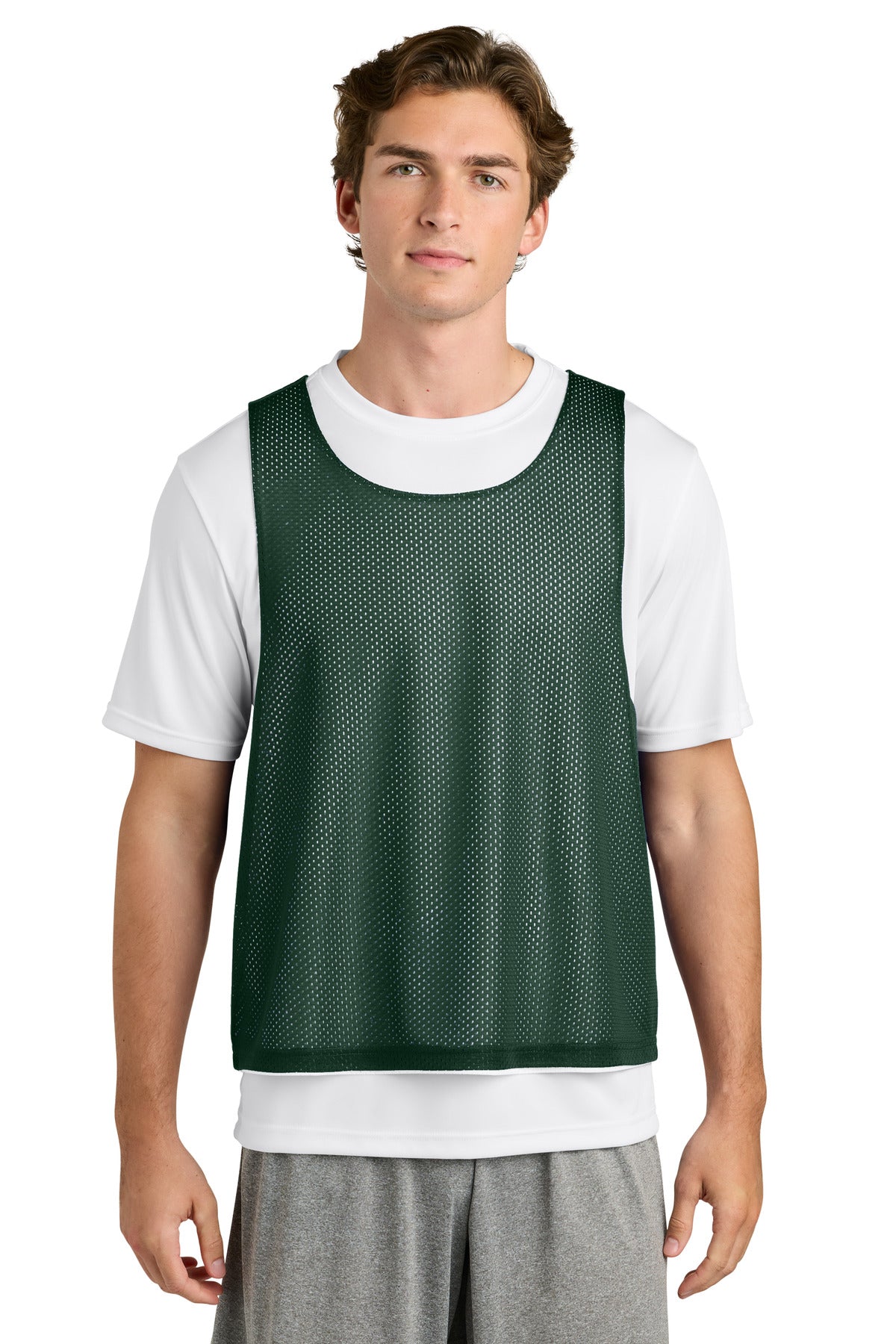 FrGn/White Sport-Tek Lacrosse Reversible Pinnie ST512