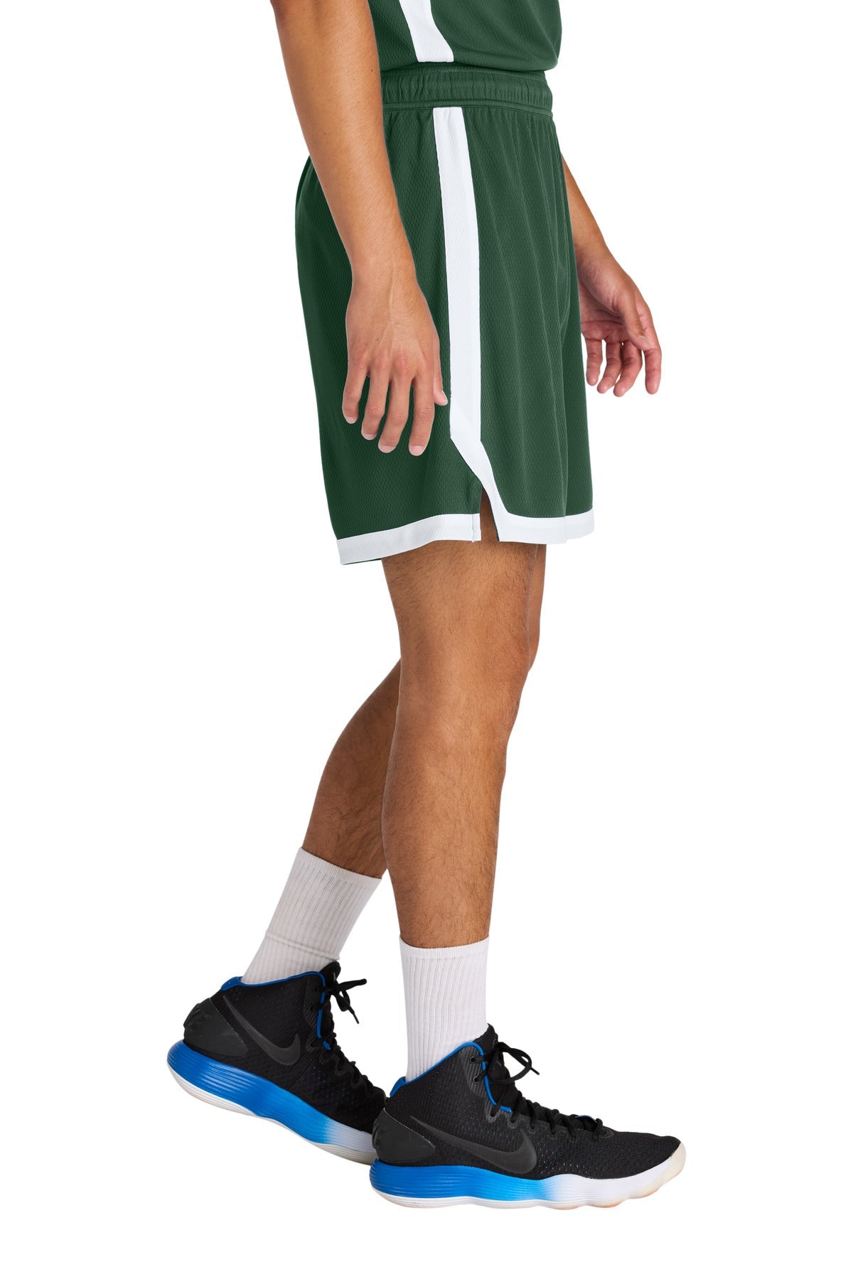 FrGn/White Sport-Tek Rival Basketball 7"Short ST901