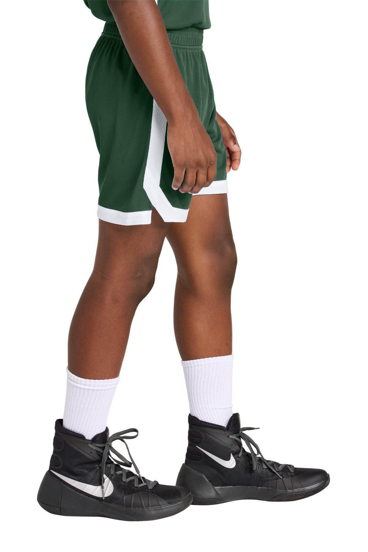 FrGn/White Sport-Tek Youth Rival Basketball 5" Short YST901