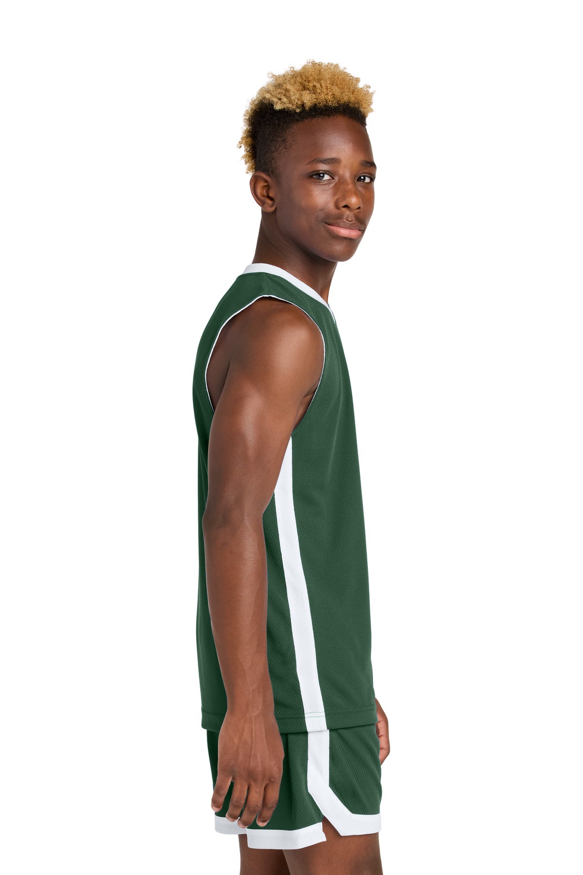 FrGn/White Sport-Tek Youth Rival Basketball Rev Jersey YST900