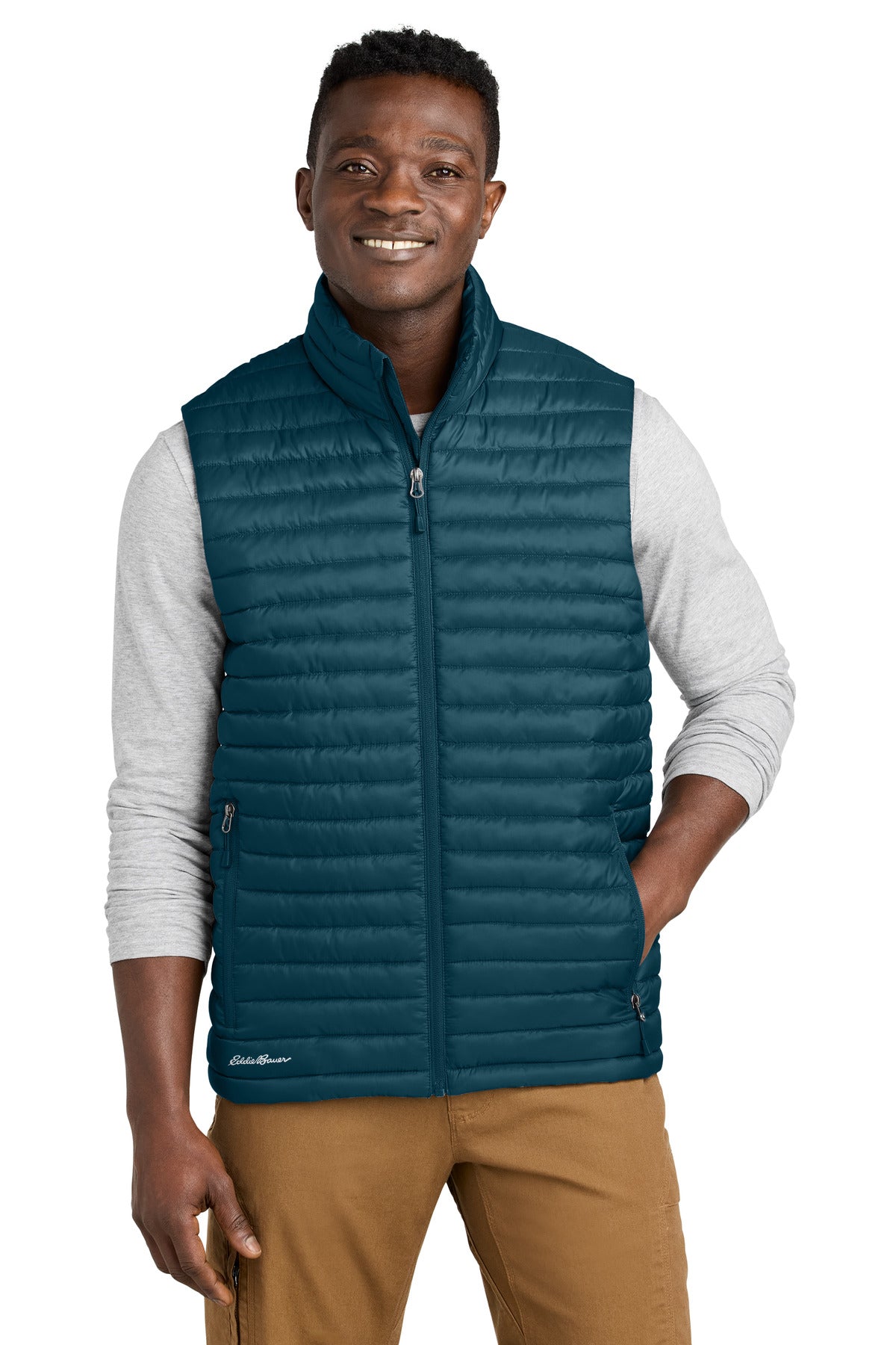 Front View of AdrBlue Eddie Bauer Packable Quilted Vest EB516
