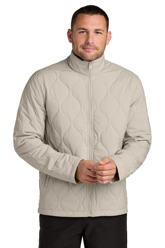 Front View of Almond Mercer+Mettle Quilted Liner Jacket MM7202