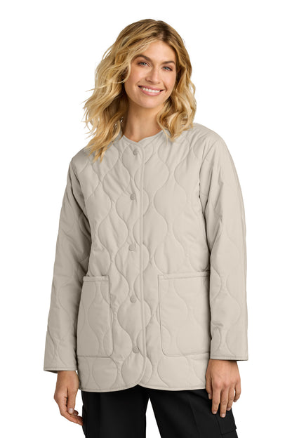Front View of Almond Mercer+Mettle Women's Quilted Liner Jacket MM7203