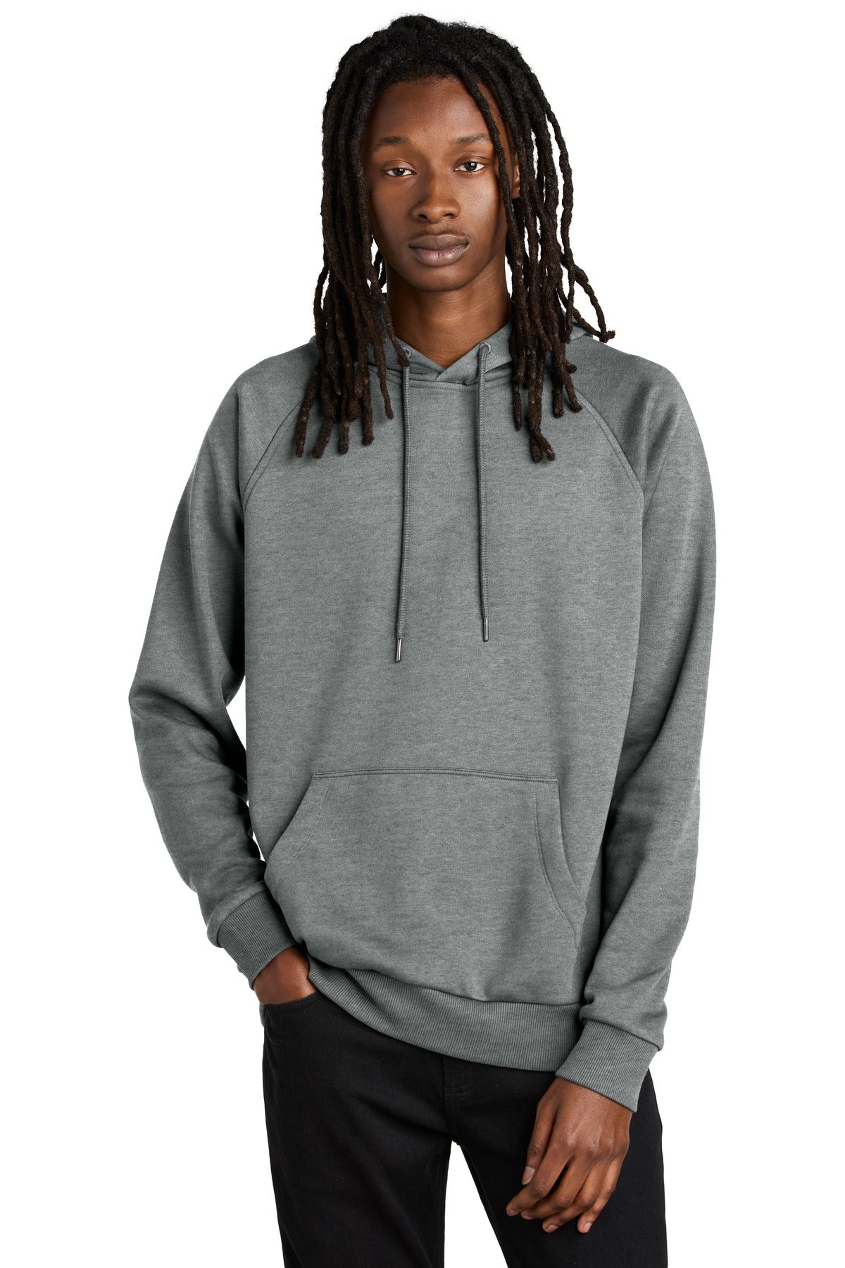 Front View of AlumGryHtr Allmade Unisex Organic CVC Fleece Pullover Hoodie AL5000